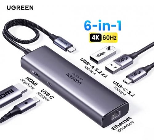 UGREEN 6 in 1 USB-C Docking Station 45000