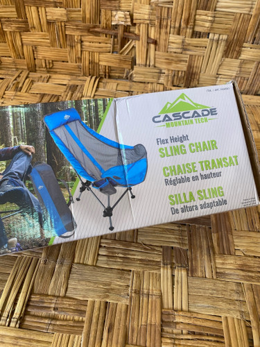 Cascade Mountain Tech Sling Chair features a comfortable, relaxed sling design with a high back