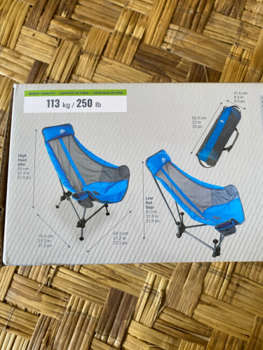 Cascade Mountain Tech Sling Chair features a comfortable, relaxed sling design with a high back