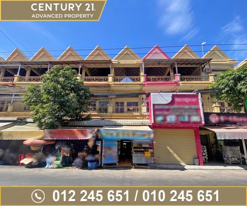  ផ្ទះអាជីវកម្ម (SH) លើផ្លូវមេជិតផ្សារ​ ក្នុងបុរី ពិភពថ្មីចំការដូង1 ត្រូវការលក់បន្ទាន់ខ្លាំង ​