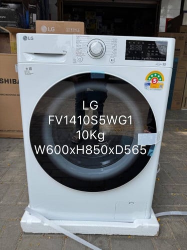 ម៉ាសុីនបោកគក់ទ្វាពីមុខ Front Load ចំណុះ 10 kg LG - FV1410S5WG1