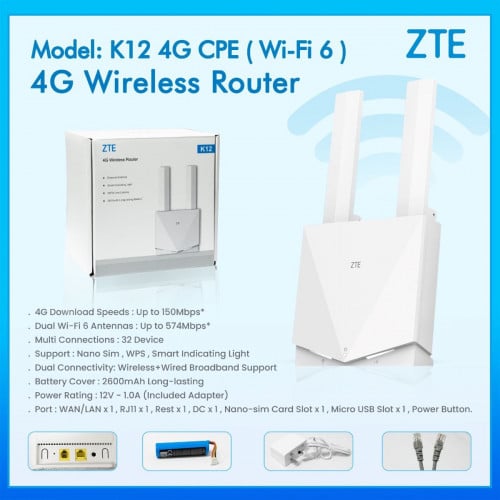Modem WiFi-6 ដាក់សុីម​ គ្រប់ប្រពន្ធ​