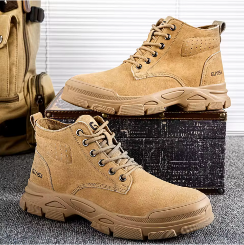 ស្បែកជើងសុវត្ថិភាពក្បាលដែក ម៉ូតថ្មីស្អាត (Safety Shoe With Metal Head and Metal Sole)