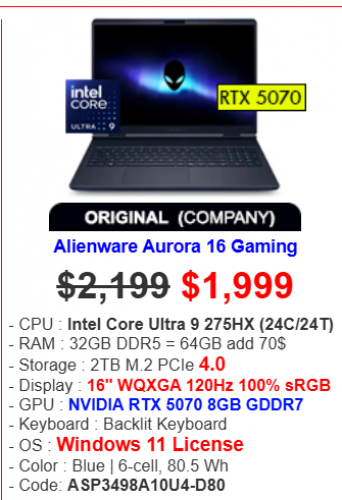 Alienware Aurora 16 Gaming
