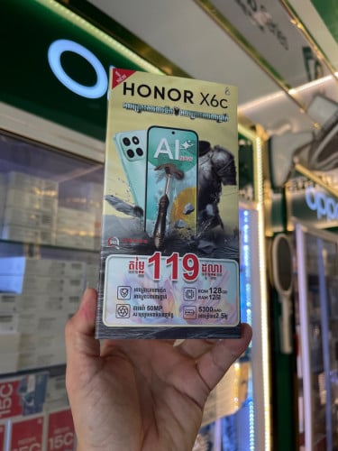 Honor X6c 6G+6G/128GB ថ្មីប្រអប់ធានា1ឆ្នាំក្រុមហ៊ុនតម្លៃពិសេសជូន