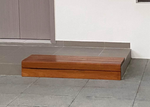 Wooden seat for put on shoes