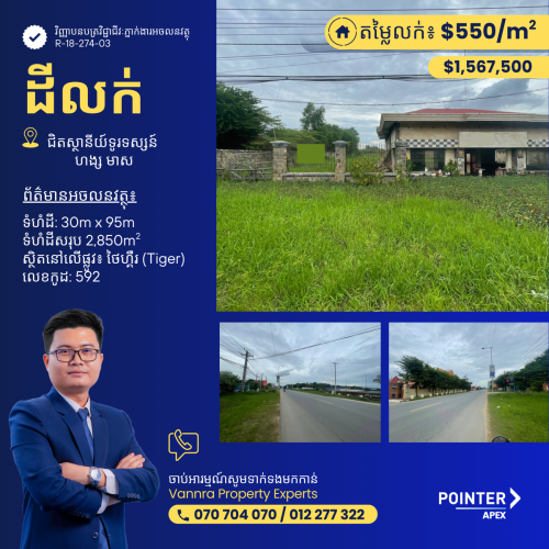 ដីលក់នៅជិតស្ថានីយទូរទស្សន៍ ហង្ស មាស