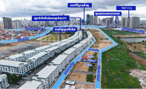 ដីល្អ ផ្លូវមុខ-ក្រោយ សម្រាប់អាជីវកម្ម លក់តែ $895/m²🤩 ជាប់​ Chip Mong 271 Mega Mall