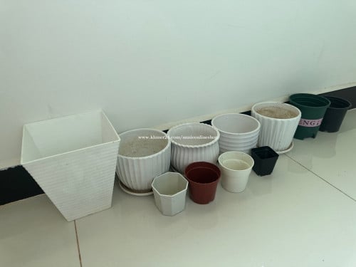 ថូផ្កា Porcelain ពណ៌ស