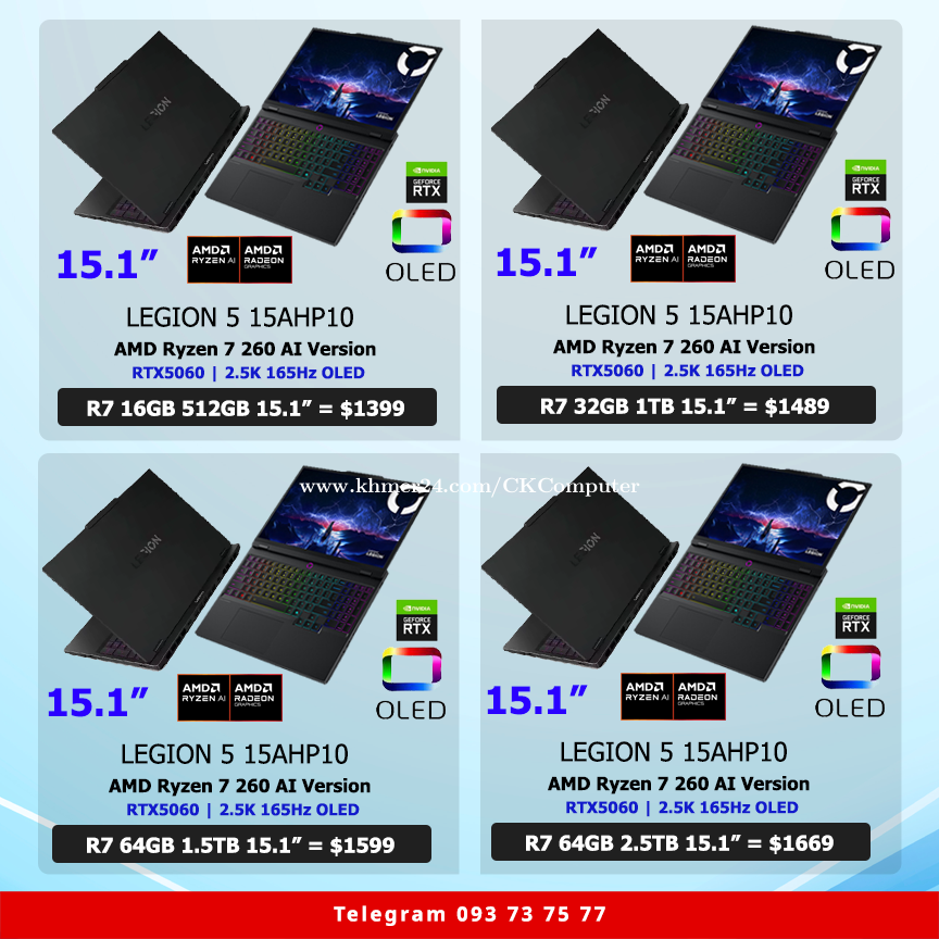 Legion AI 2025 RAM 64GB RTX5060 OLED 165Hz