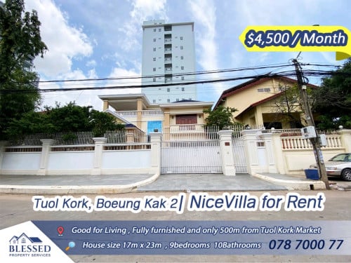 Tuol Kork – Boeung Kak 2🏡 Villa For Rent