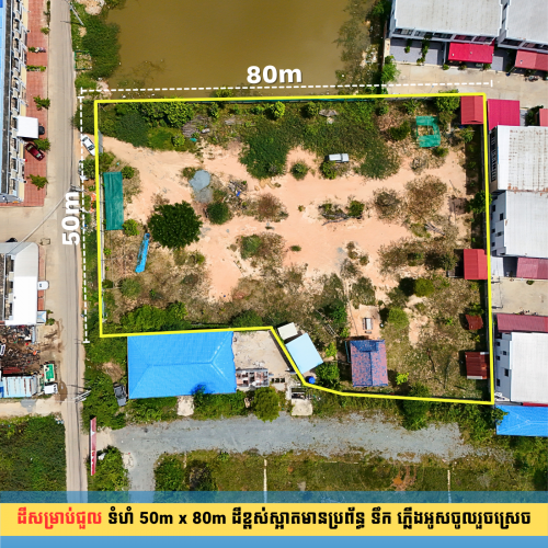 ដីសម្រាប់ជួល ជិតសាលាសង្កាត់ចោមចៅ២ រាជធានីភ្នំពេញ