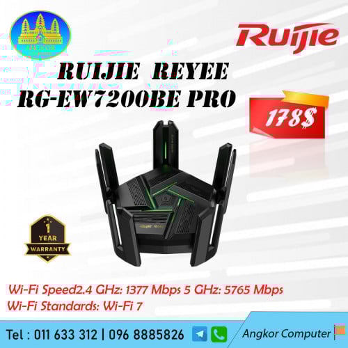Wireless Router Ruijie RG-EW7200BE PRO Wi-Fi Standards: Wi-Fi 7 (802.11be)