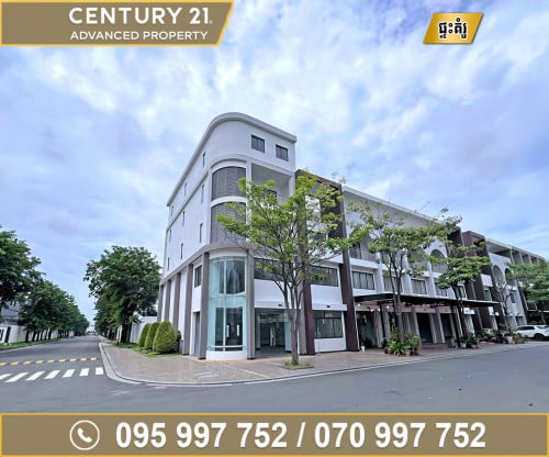 🏠 ផ្ទះអាជីវកម្ម (កែង) SH សម្រាប់ជួល ក្នុងបុរី ភ្នំពេញផាក ផ្លូវជាតិលេខ6A