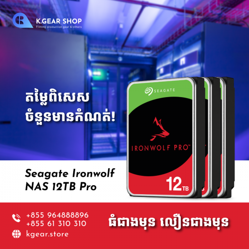 Seagate Ironwolf Nas Pro 12TB  សាកសមបំផុតសម្រាប់បងៗកាត់ត Film & TV Commercials