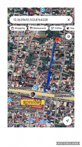 ដីលក់ចុះផ្លូវមុខផ្សារលើ 1500m