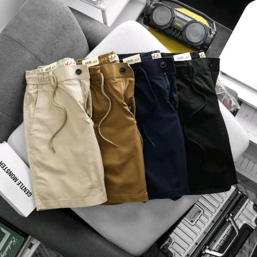 Kaki men  . ខោជើងខ្លី សាច់គគី ចង្កេះកៅស៊ូម៉ូតពណ៌ដូចរូបទំហំចង្កេះ លេខ Size : 29/30/31/32/34/36 .