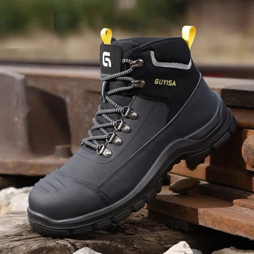 ស្បែកជើងសុវត្ថិភាពក្បាលដែកបាតដែក ម៉ាក Guyisa (Safety Boot)