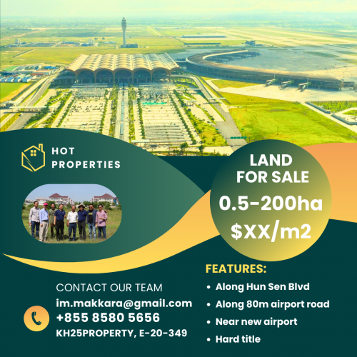 Land for Sale near New Airport ដីលក់ជិតព្រលានយន្តហោះថ្មី