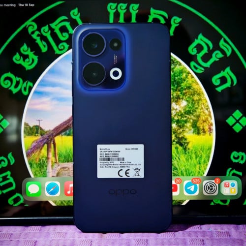 OPPO Reno 13 5G ក្រុមហ៊ុន  Ram12+12G/256G(ស្អាត99.99%)មានថែម+ឆ្នាំងសាក+ខេស+គ្រីន(វ៉ៃដូរបាន)