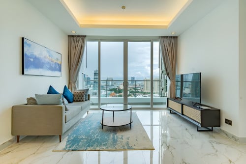 High Floor 2BR For Rent- BKK1, Premium Service Condo In The Area