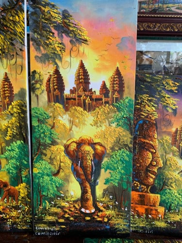 គំនូរពណ៌ប្រេងគូរដោយដៃទំហំ 40x80