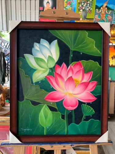 គំនូរពណ៌ប្រេងគូរដោយដៃទំហំ 50x60