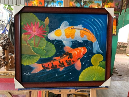 គំនូរពណ៌ប្រេងគូរដោយដៃទំហំ 50x60