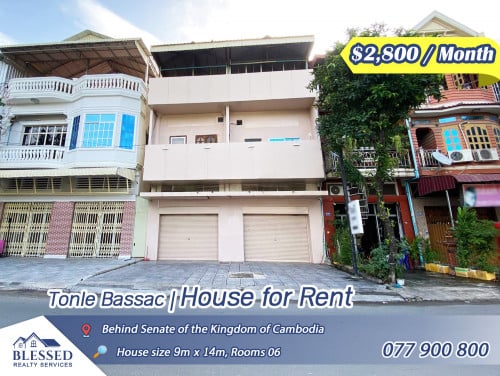Tonle Bassac Behind Senate 💥 House for Rent 💥