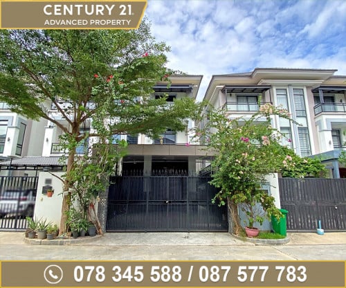 🏠 វីឡាភ្លោះ (Twin) សម្រាប់ជួល ក្នុងបុរី រិទ្ធិ 598 (ជិតបុរី ជីបម៉ុង 598)