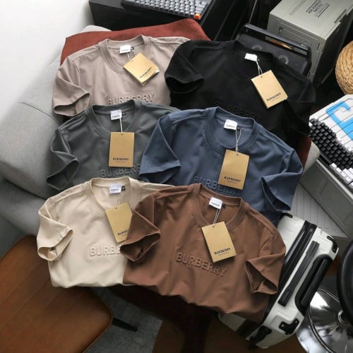 អាវយឺតដៃខ្លី កមូលសាច់ cotton 4C ទន់យឺតក្រាស់ល្អម៉ូតពណ៌ដូចរូប លេខ m l xl xxl 3xl (50kg-100kg)