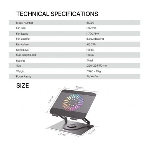 FANTECH NC30 NOTEBOOK COOLER