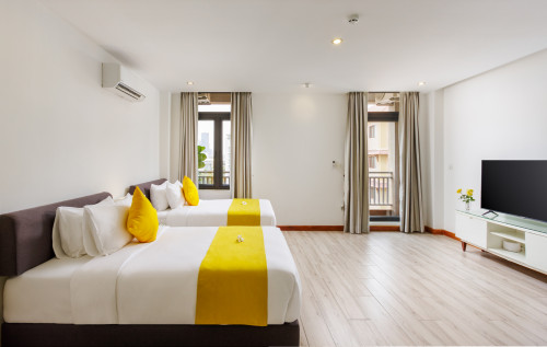 Modern Chic Suite King/Twin With Balcony, បន្ទប់គ្រែធំមួយ/គ្រែពីរ