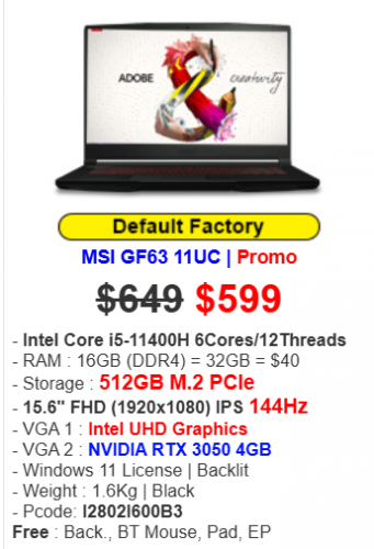MSI GF63 11UC | Promo