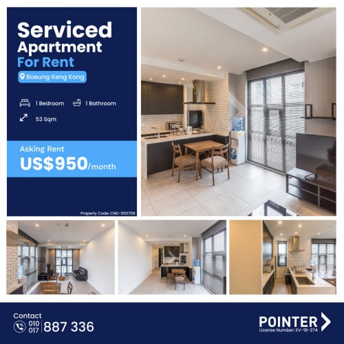🏢 1 Bedroom Apartment For Rent in BKK1