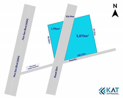 ដីកែងលក់ក្បែរMazda Showroom