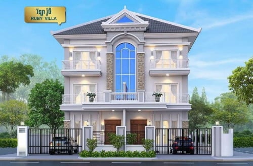 🏡 វីឡាភ្លោះ រ៉ូប៊ី ( Ruby Villa ) សម្រាប់លក់​ បុរី វិមានភ្នំពេញ គម្រោងទី ១០