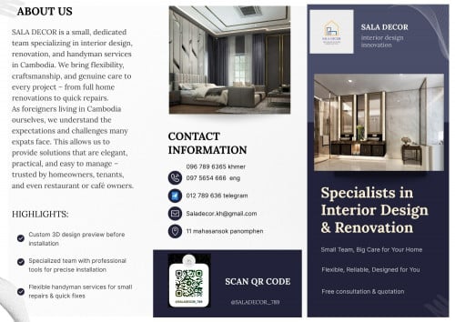 សេវាកម្មតុបតែង និងជួសជុលផ្ទះ – ដំណោះស្រាយពេញលេញក្នុងកន្លែងតែមួយ