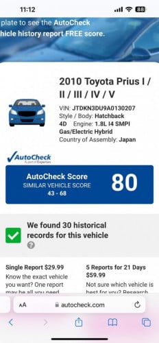 ឡានលក់ Prius 010 solar