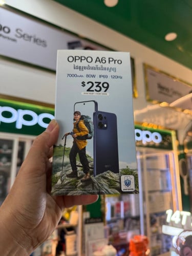 OPPO A6 Pro 8G/128GB ថ្មីប្រអប់ធានា1ឆ្នាំថែមជូនការដូពិសេសៗ
