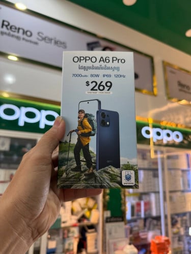 OPPO A6 Pro Ram8G/256GB ថ្មីប្រអប់ធានាក្រុមហ៊ុន1ឆ្នាំតម្លៃពិសេសជូន