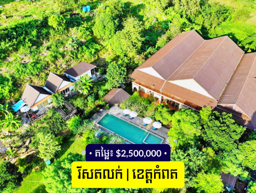 🌴 ដី និង រីសត សម្រាប់លក់ ជិតទឹកឈូ កំពត / 🌴 Land & Resort For Sale near Teuk Chhou, Kampot