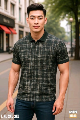 អាវយឺតដៃខ្លី ម៉ូតពណដូចរូបលេខ L xl xxl 3xl (50kg-100kg)