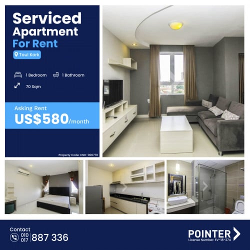 🏢 1 Bedroom Apartment for Rent in Toul Kork