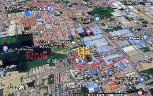 ផ្ទះ2ជាន់មានប្លង់សេលេីដំបូលស្រាប់ ប្លង់រឹង