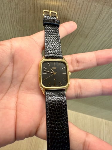 Original Super Rare Vintage Citizen Tank Gold Plated Black Dial 1973 - Condition 90%