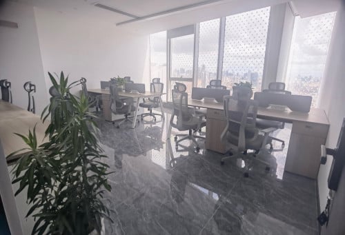Shared office space for rent.