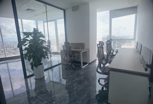Shared office space for rent.