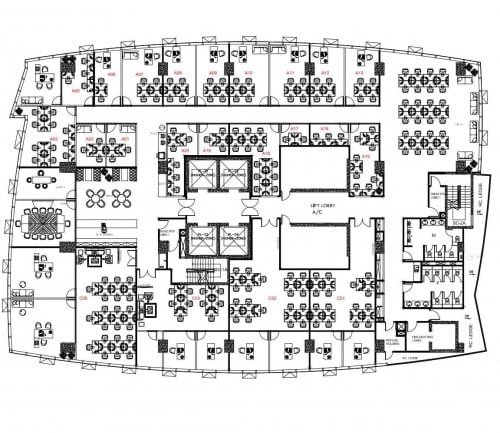 Shared office space for rent.