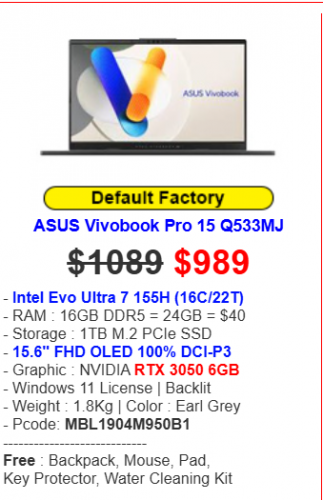 ASUS Vivobook Pro 15 Q533MJ